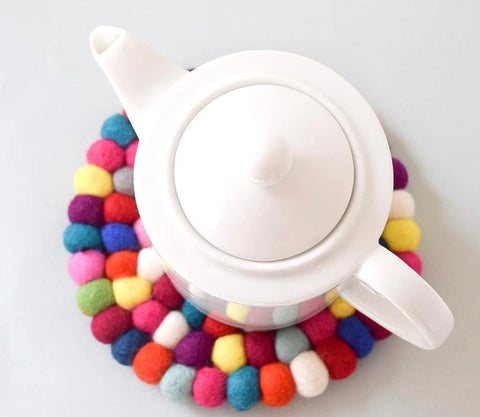 Teapot Trivet - Round Colourful 20cm