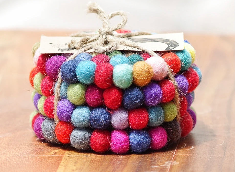 Cup Coasters - Colourful Bundle of 4