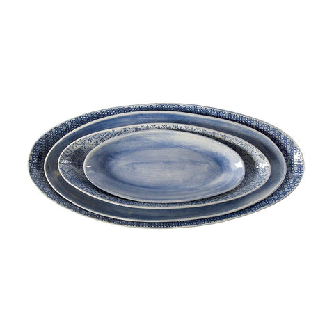 BAMBOO PLATTER BLUE WASH - extra large