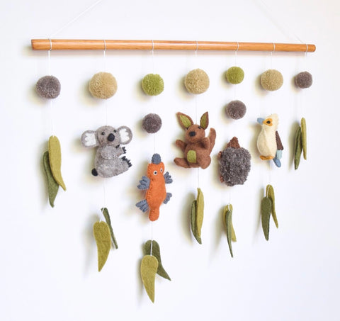 Nursery Cot Mobile Hanging - Australian Animals