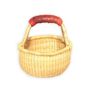Small Round Bolga Basket – Natural