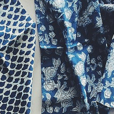 Indigo Hamptons Floral Tea Towel