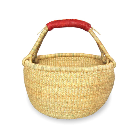 Large Round Bolga Basket – Natural
