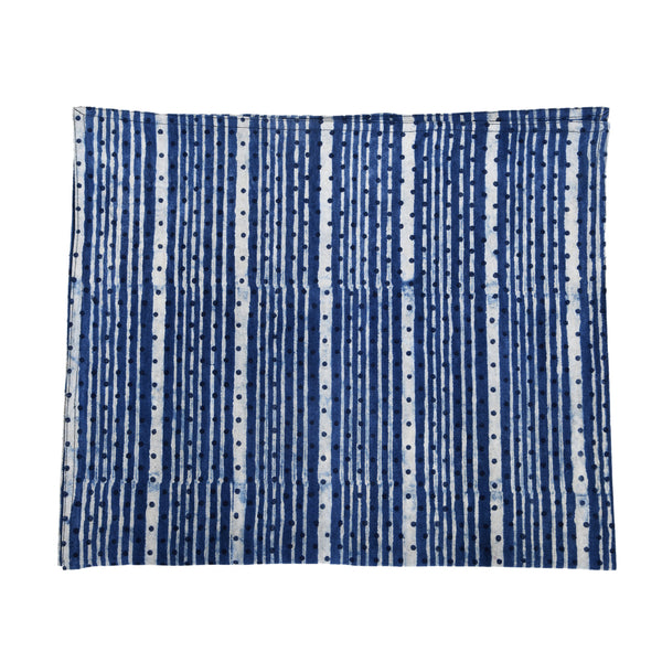 Indigo Dots and Stripes Tablecloth(150X220CM)