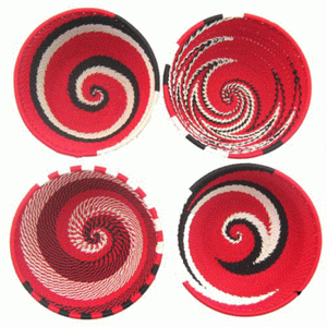 Small Half Cone Wire Bowl 19cm - Red